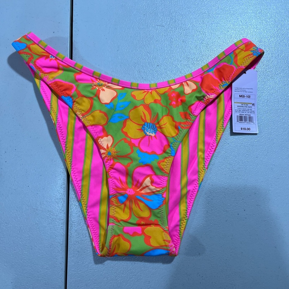 Wild Fable Women M Multicolor Floral Reversible High Leg‎ Cheeky Bikini Bottom